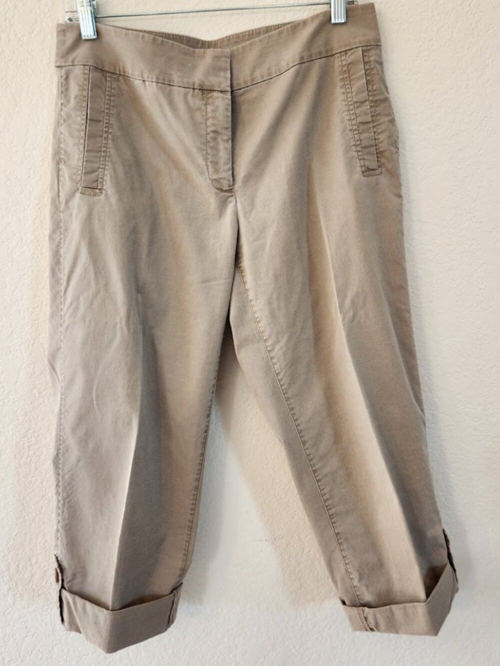 Eileen Fisher Cotton Capris with Button Cuffs